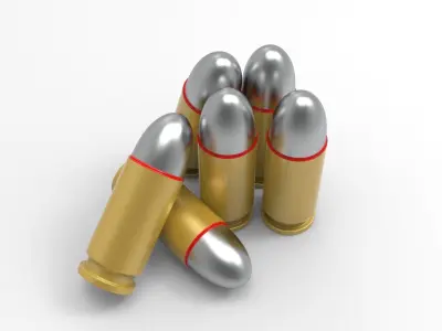 Bullet group of bullets Low-poly 3D model