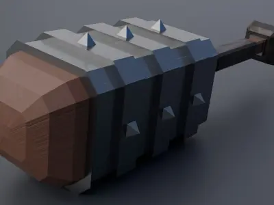 Spiked mace Low-poly 3D model get