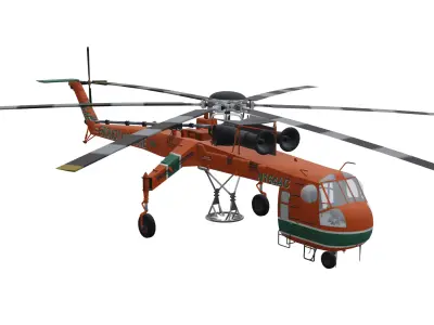Sikorsky S64 Skycrane Low-poly 3D model