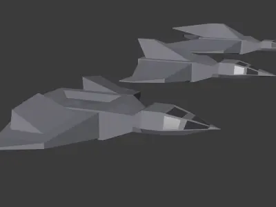 Spaceships - Low poly models  Low-poly 3D model