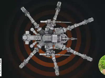 Heavy Quadrupedal Combat Mech - Dual Minigun Edition 3D model