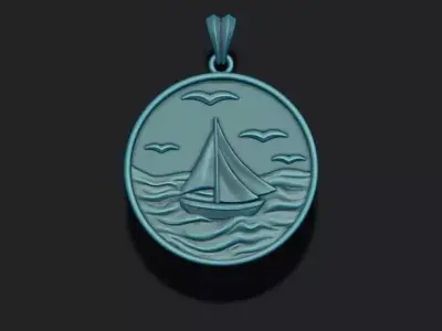 Ship sea pendant 3D print model