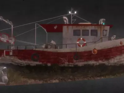 Old Rusty Fishing Boat 3D Model 3D model