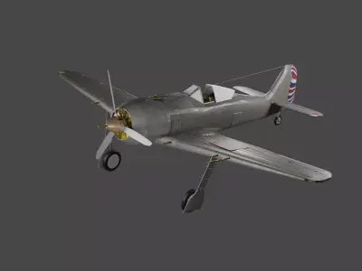 Worldwar2 aircraft  plane Low-poly 3D model