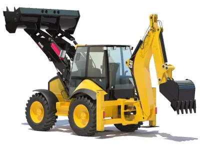 Backhoe Loader Cat 411E 3D model