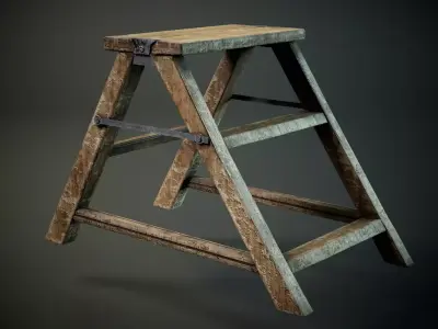 stool Low-poly 3D model purchase
