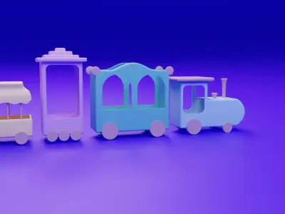 Stylized Toy Train 3D model