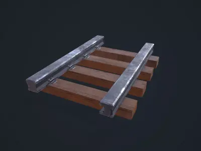 Train Railway Low-poly 3D model