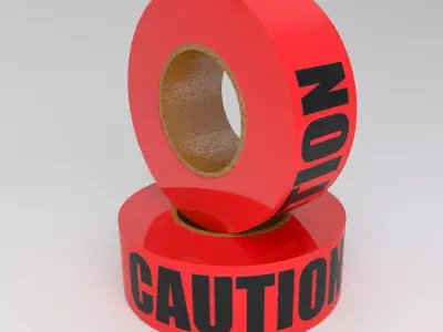 Caution Tape Red 3D model