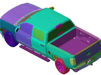 Chevrolet Silverado 1500  2014 Pickup Vehicle 3d scan data 3D model