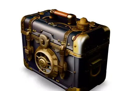 Steampunk Treasure Chest 3D Model Low-poly 3D model