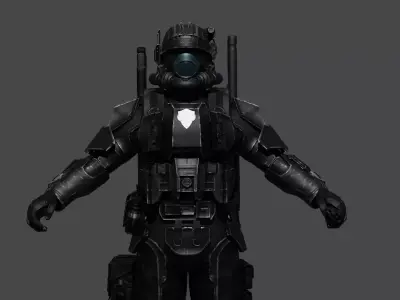 orbital drop shock trooper ODST 3D model