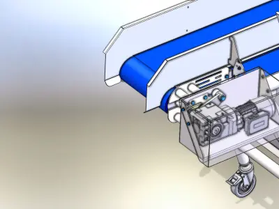 Inclinet Hygienic conveyor with belt 3D model