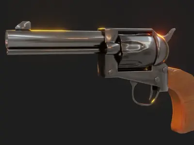 Revolver Gun - Low Poly - Game Ready - PBR Low-poly 3D model
