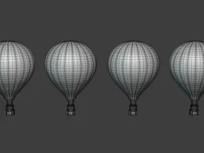 Hot Air Balloons Low-poly 3D model