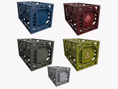 Metal Tank Collaction Low-poly 3D model