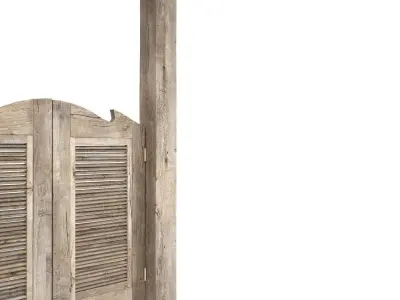 Old Wood Saloon Door 3D model