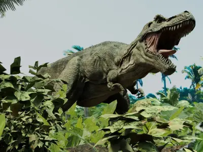 Tyrannosaurus Rex Animated and Rigged Low-poly 3D model