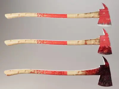 Axe Weapon Combo Low-poly 3D model