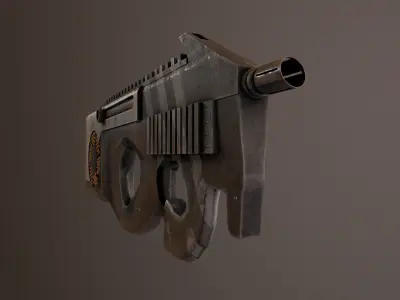Sci-Fi P90 Low-poly 3D model