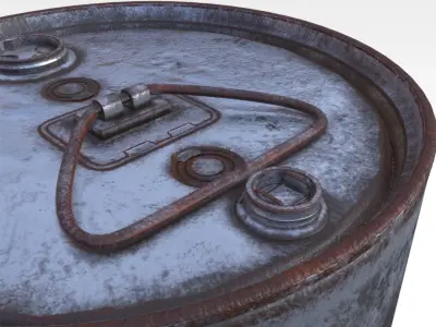 Steel Barrel - Type A Low-poly 3D model
