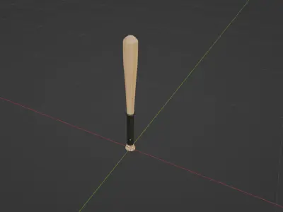 Low Poly Baseball Bat weapon in game item model Low-poly 3D model