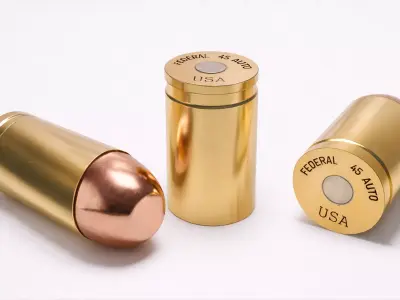 9mm Bullet Pistol Ammo 45 Bullets Low-poly 3D model