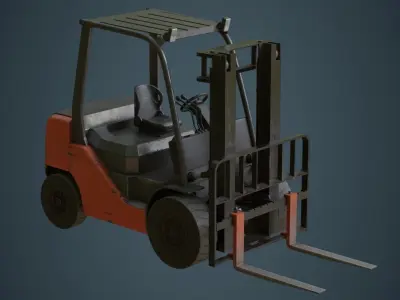 Forklift 1B Low-poly 3D model