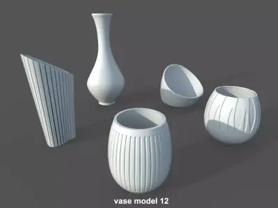 Vase Pack03 - 5 Models Free 3D print model