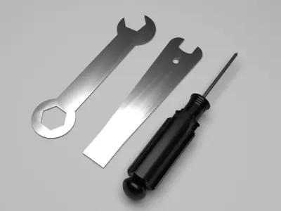 Mini Screwdriver With Mini Wrench 3D model