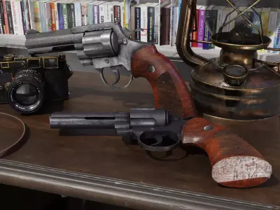 Colt-Python Revolver FBX-2048px Low-poly 3D model