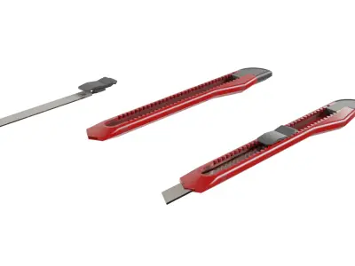 Retractable Craft Knife Low-poly 3D model