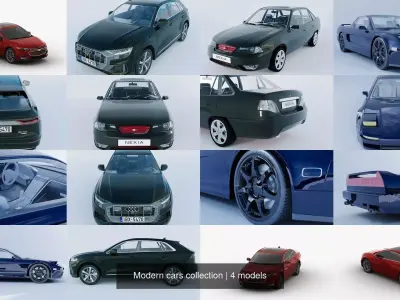 Modern cars collection 3D Model Pack