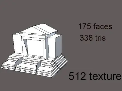 Museum Low-poly 3D model game 3D model Free low-poly 3D model