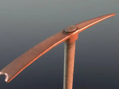 Pickaxe - Copper Low-poly 3D model