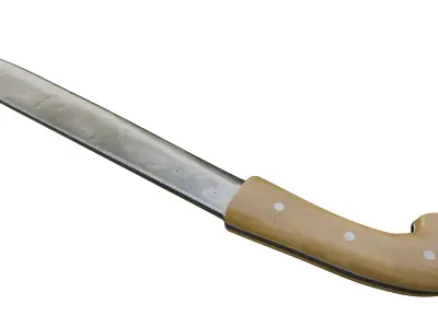 Golok Machete Traditional Weapon from Batavia Indonesia Low-poly 3D model