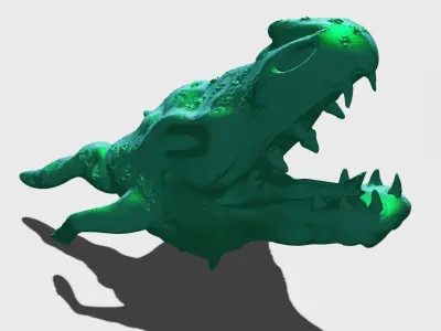 Dragon Head emerald 3D print Free 3D print model