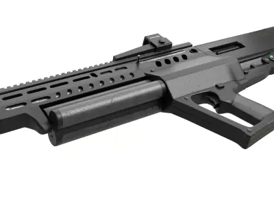 3D Model Bullpup Shotgun - Tactical Close-Quarter Weapon 3D model