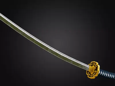Japanese Sword Katana Low-poly 3D model