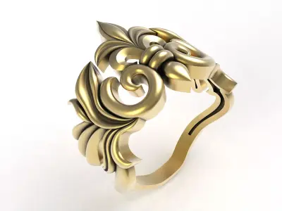 Fancy Design Ladies Ring 3D print model