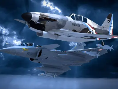 MS 406 aircraft Free 3D model