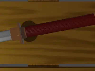 katana sword 3D model 2