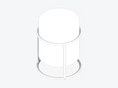 Furniture - Footstool - Contemporary - Stackable - Small Low-poly 3D model