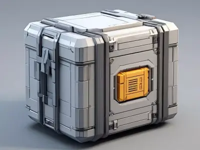 SciFi Storage Crate Game Asset Low-poly 3D model