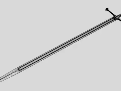Anduril Narsil Low-poly 3D model