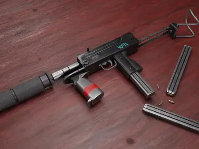 MAC-10 Submachine Gun 3D model purchase