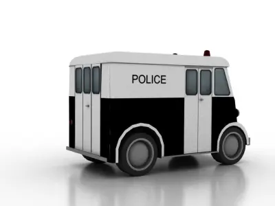 Marmon-Herrington Delivery-Van 1946 Police Low-poly 3D model
