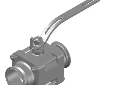 Sanitary Ball Valve TC 3 in 3D model