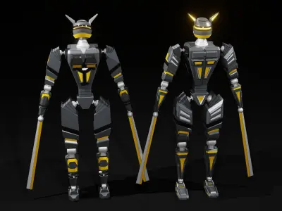 Ninja robot 3d Low-poly 3D model