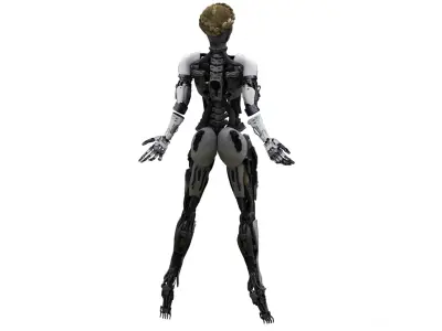 Cyber Tactical Female Soldier - T-Pose 3D model